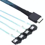 OCuLink PCIE SAS SFF-8611 4i to 4 Ports SATA 7P Right-Angle Connector Data Cable