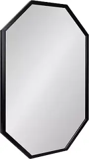 Laverty Modern Oblong Octagon Framed Wall Mirror, 24 X 36, Black, Geometric Wall