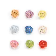 50pcs Shank Acrylic Buttons Rose Sewing Scrapbooking Gift Handwork Decor 11mm