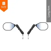 RAM Long Arm M10-1.25 & 1.5 Reverse Adapter Left & Right Tough Mirror Kit 1" Bal