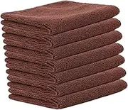 Generic 7Pcs Microfiber Cleaning Cloth Cleaning Rag Microfiber Towels Dish Cloth for Dishes, Brown