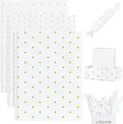 Pineraap 84 Sheets Gold White Tissue Paper, 19.7 x 27.5 Inch Metallic Heart Star Dot Tissue Paper for Gift Bags Decorative Wrapping Paper for Christmas Birthday Wedding DIY Crafts
