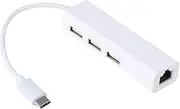 TEHAUX C Ethernet Adapter with LAN Port USB Hub High Speed for Note and More Enhance Stability Performance