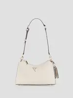 GUESS White Cresidia Top Zip Shoulder Bag