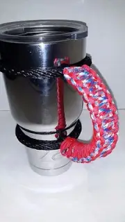 Paracord Handles for 40oz, 30oz, or 20oz YETI, Ozark, Rtic. RED WHITE BLUE & RED
