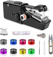 Mini Sewing Machine with Accessory Kit, Lightweight and Easy Operated Cordless Handheld Sewing Machines for Beginners, Portable Sewing Machine for Home Repairing and Stitch Handicrafts (Black)