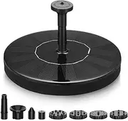 7 LED Light Solar Fountain Solar Rotating Fountain 3W 6 Nozzle Water Pump Outdoors Bird Bath Garden DIY Cistern(16CM 7 Colors)