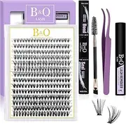 Extension Kit 280 PCS Individual Eyelash Extension Kit 0.07C 9-16MIX 30D 40D Cluster Lashes Kit Lash Glue Remover and Applicators (Kit-30D40D-0.07C,9-16MIX)