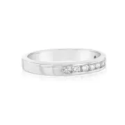 9ct White Gold 1/3 Carat Diamond Eternity Ring with 10 Brilliant Cut Diamonds, Q