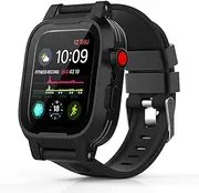 Ezanmull Waterproof Apple Watch Case 44mm Series 4 with Premium Bands, Built-in Screen Protector, Full Body Rugged, Anti-Scratch, Drop Shock Proof, Apple Watch Case (44mm)