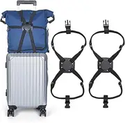 [Okoro] 2 Pack Luggage Straps Bungees,Adjustable Suitcase Carry on Bag Handle Portable Tourister Travel Straps Belt Elastic Airport Travel Accessories with Buckles for Baggage Handbag