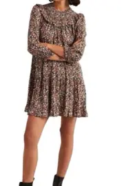 Boden Smocked Yoke Tiered Dress Woman Multi Floret Meadow Floral US 6 Long NWT