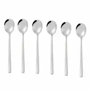 Stainless Steel Tea Spoons Long Handle Latte Ice Cream Sundae Coffee Spoon - 6pcs