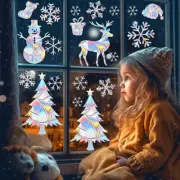 2PC Rainbow Suncatchers Prism Electrostatic Glass Sticker Christmas Window/Decor