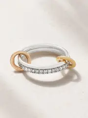 [Spinelli Kilcollin] Spinelli Kilcollin - Marigold Set Of Two Sterling Silver And 18-karat Yellow And Rose Gold Diamond Rings - 6 6 Silver