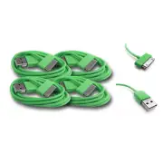 4X USB SYNC DATA POWER CHARGER CABLE APPLE IPAD IPHONE 4S 4 3GS IPOD TOUCH GREEN