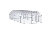Outdoor Chicken Coop 3x8x2 m Galvanised Steel vidaXL