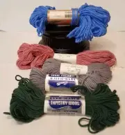 Mixed lot of 5 Yarns Lady Handicraft, Bucilla and Caron 40 yard Wool Colors