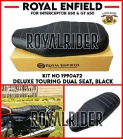 Fits Royal Enfield DELUXE TOURING DUAL SEAT BLACK For GT 650 & INTERCEPTOR 650