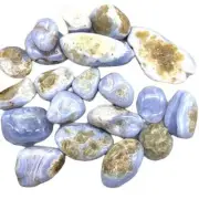 1 lb Agate, Blue Lace tumbled stones 15-30mm