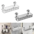Removable Suction Cup Shower Shelf Kitchen Spice Rack for Laundry Room Accs