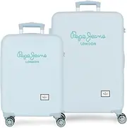 [Pepe Jeans] Dalma Luggage Set Blue 55/70 cm Rigid 6 kg TSA Lock ABS 6 kg 115 L by Joumma Bags, Blue, One Size, Suitcase Set, Blue, One Size, Suitcase Set