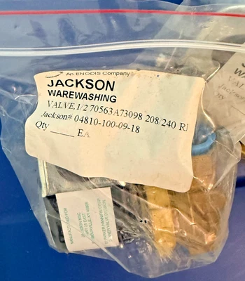 JACKSON WAREWASHING 4810-100-09-18 SOLENOID VALVE 1/2" 208/240V