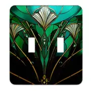Emerald Bloom Decorative Switchplate | Metal Light Switch Cover, Multiple Sizes,