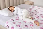 Potty Training Bed Pad, waterproof Mattress Protector for 100% Night Time Protection|Rainbow|Lifesaver for Mattress Whilst Night Time Toilet Training|Easy to Wash & Dry|Fits Toddler & Single Size Bed