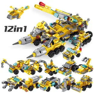 12 合 1 變形金剛建築 Bloks 玩具兒童禮物兼容磚機器人大黃蜂教育
