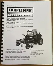 Owner’s Manual Sears Craftsman 26.0 HP Zero-Turn Riding Mower - Model 127.28875