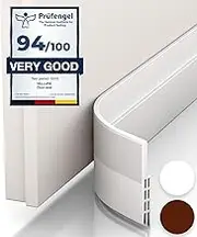 Vellure® Door Seal Draught Excluder for Doors Premium Self-Adhesive Door Seal (Energy Saving - Quick and Easy to Install) Door Draught Excluder Ideal as Sound Insulation Cold Protection (White)