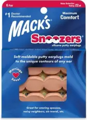 Mack's Snoozers Silicone Putty Earplugs - 6 Pair ? Comfortable, Moldable Silicon