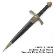 Medieval King Sword Draconic Fluer De Lis Sword Dagger Miniature