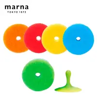 在飛比找博客來優惠-【日本Marna】日本製彩色廚房海綿菜瓜布5入(綠色-附吸盤