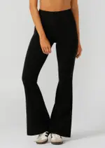 [Lorna Jane] Liberty Flared Leggings in Black, Size - Small S Black