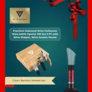 Corkscrew Wine Bottle Opener in Wooden Box Gift Set Premium( Oakwood)