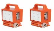 Click 4 Outlet Powerblock with RCD Safety Switch Twin pack