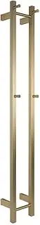 EZY FIT Heated Towel Rail - Double Vertical Square Tube - (H1400mm) - PVD Brushed Brass