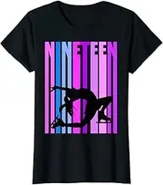 [X.Style] Girls 19th Birthday Ice Skating Skater Skate Girls Teen ds905 T-Shirt (S) Black