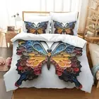 Home Textiles Fashion Butterfly Printed Quilt Cover Duvet Cover Set Girl 09