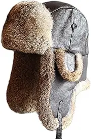 [CVMRBY] Winter Hats,Bomber Hat Trooper Trapper Hat Aviator Bomber Hat with Ear Flaps Sheepskin Unisex Winter for Skiing Skating