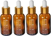4x 30ml Tea Glass Essential Oil Bottles Dropper Leakproof Travel Size Perfume Bottles