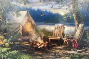 Springbok 500 Piece Puzzle "Evening At The Lake" 18 x 24 Made In USA NEW Sealed