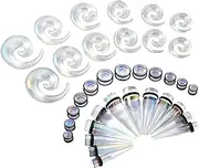 [Oyaface] Acrylic Set Tapers Plugs Ear Stretching Kit Earrring Body Piercing Set 2Size Choose Rubber O-Rings