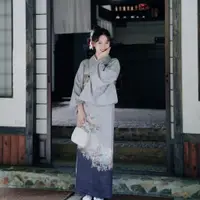 在飛比找蝦皮購物優惠-限時賞味新款少女日本浴衣溫柔復古日系料理改良佳期如夢和服