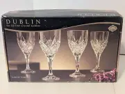 Shannon Crystal by Godinger ~ Dublin Wine Goblets ~ Drinking Glasses 8"