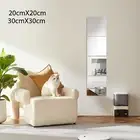 4Pcs Acrylic Mirrors Set Self Adhesive Mirror Tiles 2mm Thick Flexible haYjN