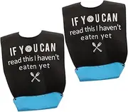SOPOTUTU 2pcs Adjustable Adult Bibs Clothing Protectors for Elderly Washable Dining Aprons with Snap Buckles for Nursing Homes Use