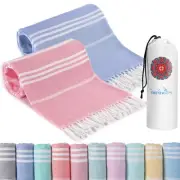 Turkish Beach Towels 2 Pack Quick Dry Sand Free Absorbent XL Swim Bath Towel